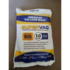VEVA Premium Vacuum Bags Style BB 10 Pack Super Vac 100% Filtration New